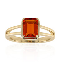 9K AAA Mexican Fire Opal Gold Ring