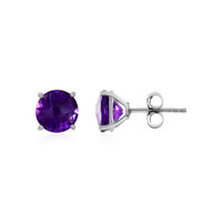 Zambian Amethyst Silver Earrings