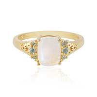 Rainbow Moonstone Silver Ring