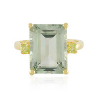 Green Amethyst Silver Ring