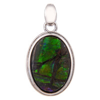 Ammolite Silver Pendant