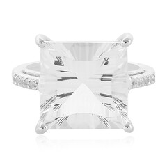 White Quartz Silver Ring