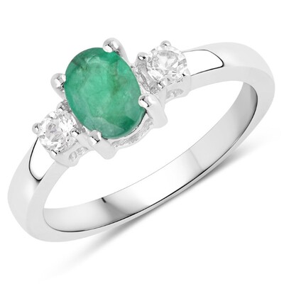 Zambian Emerald Silver Ring