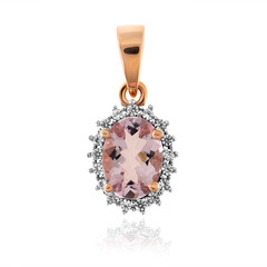 9K Unheated Pink Beryl Gold Pendant