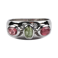 Pink Tourmaline Silver Ring