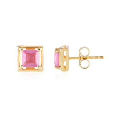 Madagascar Pink Sapphire Silver Earrings