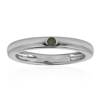 I2 Green Diamond Silver Ring