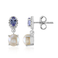 White Freshwater Pearl Silver Earrings