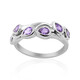 Unheated Ceylon Purple Sapphire Silver Ring