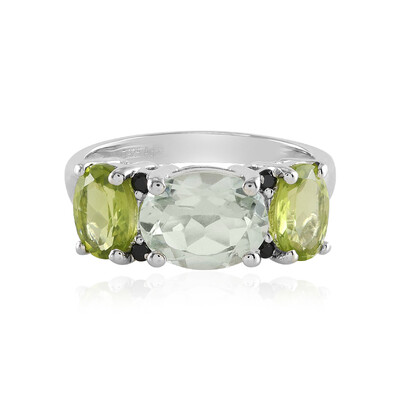 Green Amethyst Silver Ring