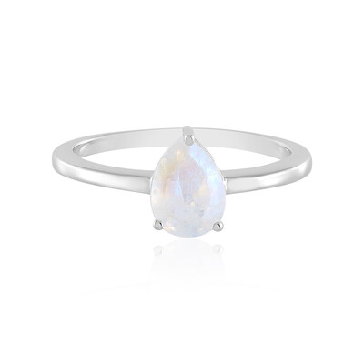 Rainbow Moonstone Silver Ring