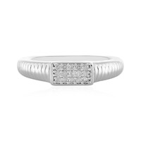 I2 (I) Diamond Silver Ring