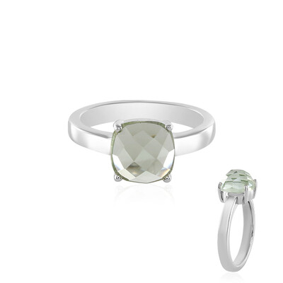 Green Amethyst Silver Ring