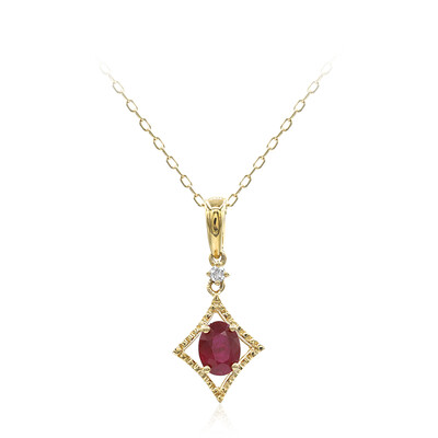 10K AAA Mozambique Ruby Gold Necklace