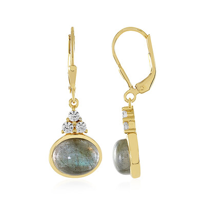 Golden maniry labradorite Silver Earrings (KM by Juwelo)