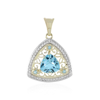 9K Swiss Blue Topaz Gold Pendant (Adela Gold)