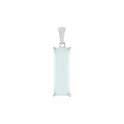 Aqua Chalcedony Silver Pendant