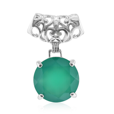 Green Agate Silver Pendant (MONOSONO COLLECTION)