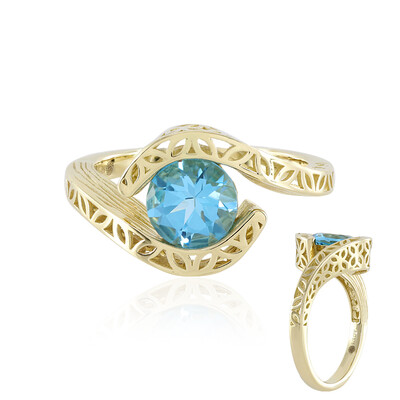 9K Swiss Blue Topaz Gold Ring (Ornaments by de Melo)