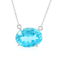 Paraiba Color Topaz Silver Necklace