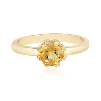 Yellow Beryl Silver Ring