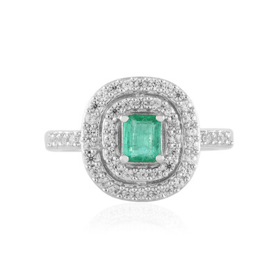 Russian Emerald Silver Ring