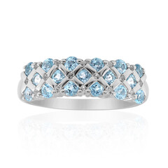 Swiss Blue Topaz Silver Ring