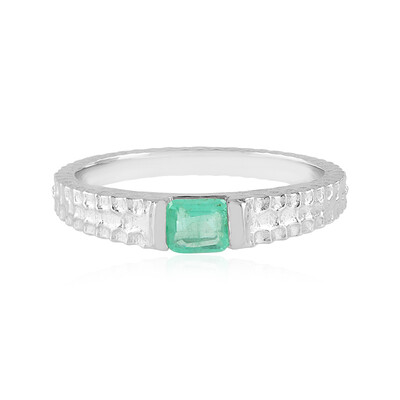 Russian Emerald Silver Ring