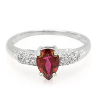 Cherry Topaz Silver Ring