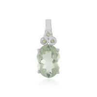 Green Amethyst Silver Pendant