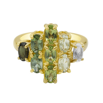 Green Tourmaline Silver Ring