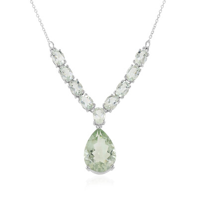 Green Amethyst Silver Necklace