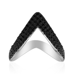 Black Spinel Silver Ring