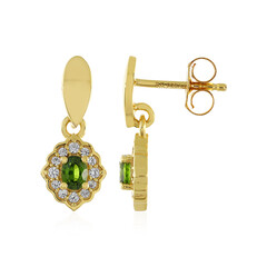 Ceylon Green Zircon Silver Earrings