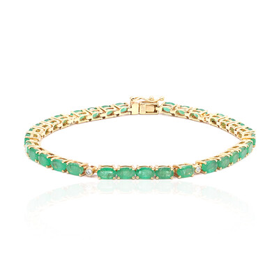 10K AAA Zambian Emerald Gold Bracelet