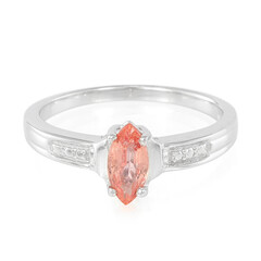 Padparadscha Sapphire Silver Ring