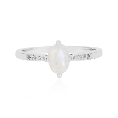 Rainbow Moonstone Silver Ring