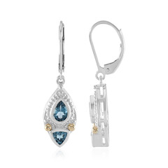 London Blue Topaz Silver Earrings (Granulieren)