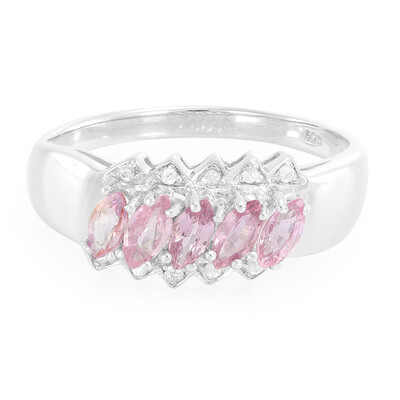 Ceylon Pink Sapphire Silver Ring