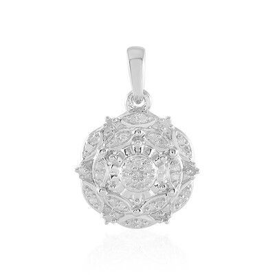 I2 (I) Diamond Silver Pendant