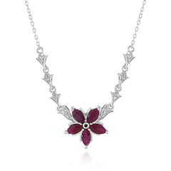 Ruby Silver Necklace