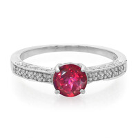 Cherry Topaz Silver Ring