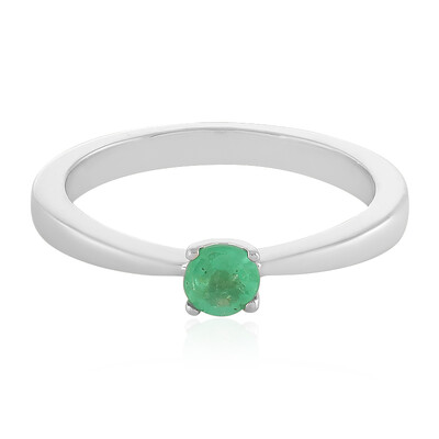 Colombian Emerald Silver Ring