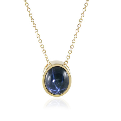 Blue Star Sapphire Silver Necklace