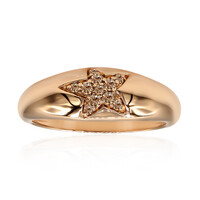 9K SI1 Argyle Rose De France Diamond Gold Ring