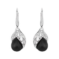 Black Oak Silver Earrings