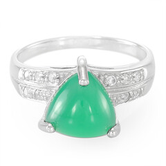 Green Chalcedony Silver Ring