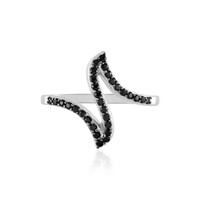 Black Spinel Silver Ring