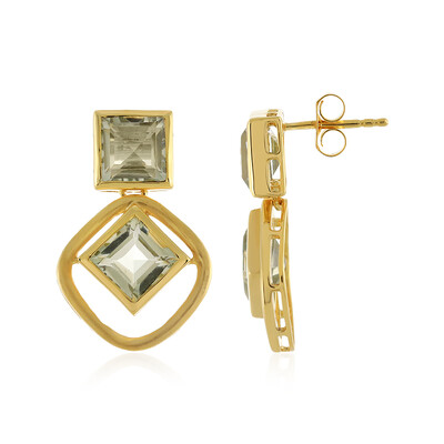 Green Amethyst Silver Earrings (MONOSONO COLLECTION)