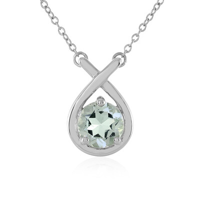 Green Amethyst Silver Necklace